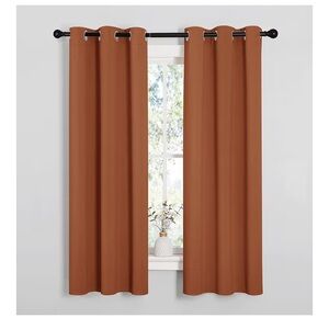 Rust orange Thermal Grommet Curtain Panels -